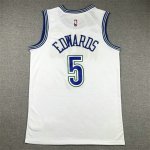 NBA 5 Edwards Timberwolves 2023-24 Classic Maillot blanc brodé